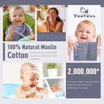 Yoofoss Muslin Burp Cloths for Baby 10 Pack 100% Cotton Baby Washcloths for Boys Girls Large 20''X10'' Super Soft and Absorbent White - Image 6